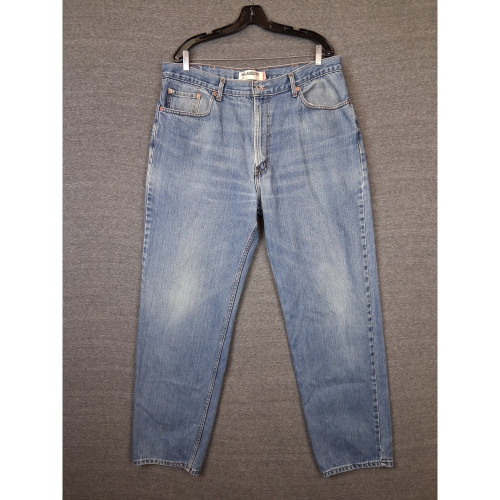 Levis Mens Jeans 40x34 Blue Denim 550 Relaxed Fit‎ Classic Faded Casual Ranch 7